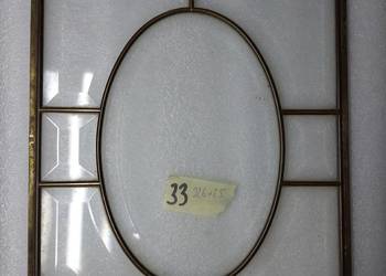 nr33 Witraż frontu starego zegara szafki szkło fazowane 22,6x25cm