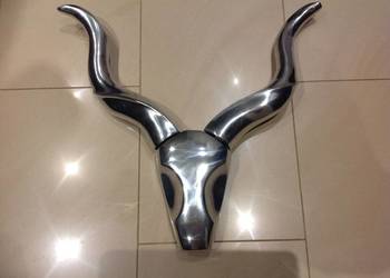 Piękna Dekoracja Ścienna Rogi Poroże Srebrne Aluminiowe