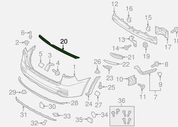 Listwa zderzaka TYŁ 86645-C6200 ALUMINIUM