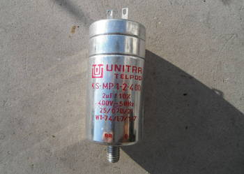 Kondensator 2uF 400V 50Hz Unitra Telpod KS-MP 1-2-400 Nowe.