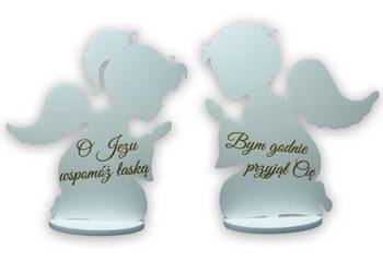 Pierwsza Komunia Dwa Duże Anioły z serduszkami plus napis!