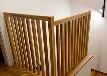 Balustrada na Schody Wewnętrzne Całościowo Drewniana - Kompletna Balustrad…