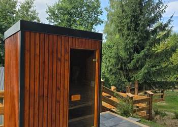 Sauna ogrodowa 2-osobowa, piec elektryczny, zasilanie 230V, PRODUCENT