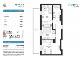 Mieszkanie Kraków Zygmunta Glogera 48.26m2 3-pokojowe