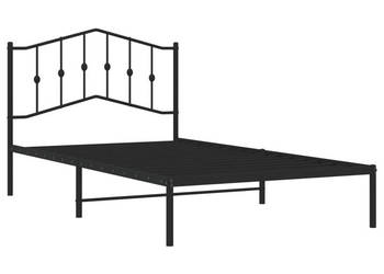 Łóżko Metalowe Czarne Rama Łóżka Ze Stelażem 107x203 cm WM-373785
