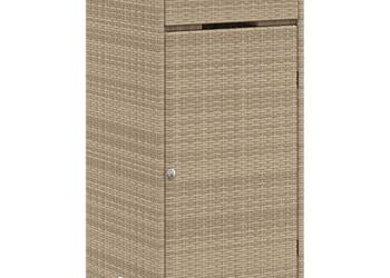 vidaXL Szafka ogrodowa, beżowa, 55x55x111 cm, polirattan(SKU:365562)