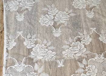 firanka firana duża biała róże kwiaty 246cm