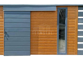 Schowek - domek ogrodowy 4x2,5m wiata 0,5m drzwi przesuwne okno dach TS1168