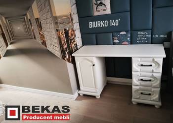 Białe Biurko 140`  Dąb Prowansalski Stylowy Producent BEKAS Meble StyLOVE