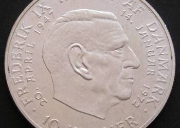 Dania 10 koron 1972 - Frederik IX - SREBRO
