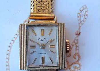 Złoty szwajcarski zegarek AVIA 18k złoto