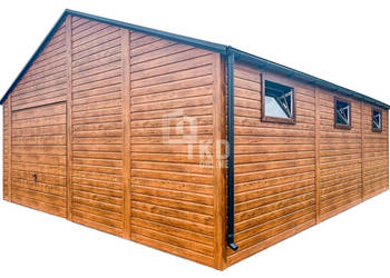 Garaż blaszany 7x7m Brama uchylna drzwi 6x okno rynny dach TKD262