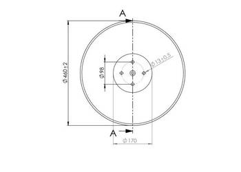Talerz gładki GRUBER 460 mm 4 otworowy grubość 4 mm typ SKF