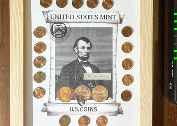 1 cent USA 30 monet w Ramce FOLDER