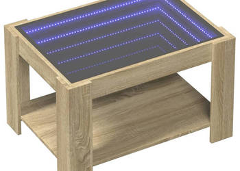 Stolik kawowy z LED dąb sonoma 73x53x45 cm WM-847548