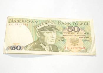 Stary banknot 50 złotych Świerczewski 1988 antyk