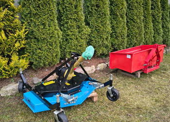 Kosiarka i skrzynia załadunkowa do ciągnika ogrodowego