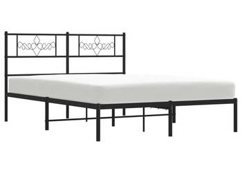 Łóżko Metalowe Czarne Rama Łóżka Ze Stelażem 150x200 cm WM-355269