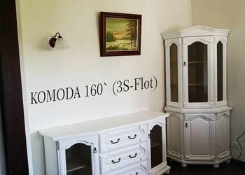 Komplet Prowansalski  Mebli Biały Dąb Komoda i Narożnik Bekas
