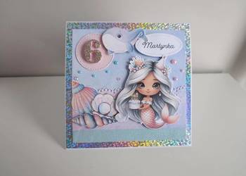 Personalizowana Kartka urodzinowa ręcznie robiona syrenka