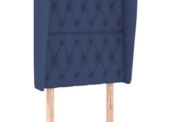 Zagłówek uszak niebieski 83x23x118/128 cm tkanina WM-3118272