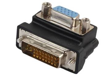 Adapter 90° DVI-I 24+5 do VGA(D-SUB) dla monitorów konventer, przejści