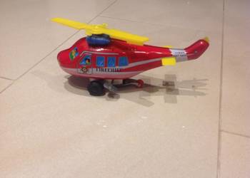 Stara Zabawka Metalowa Nakręcana Helikopter Firechiew