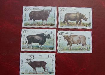 Laos 1990 MNH Mi. 1227/31 Fauna Zwierzeta  a