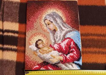 matka boska z dzieciątkiem-obraz krzyżykowy