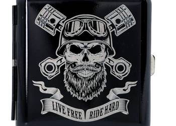 Papierośnica z Grawerem Czaszki Kierowcy Rajdowcy