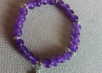 Bransoletka z koralików szklanych z zawieszką "Słonik" - handmade