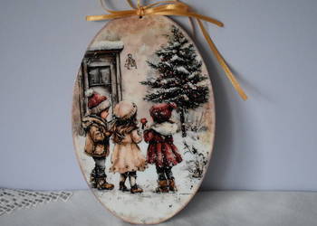 Zawieszka decoupage rękodzieło ozdoba prezent