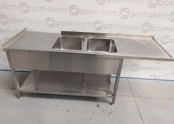 Stół z 2 zlewami i miejscem pod zmywarkę 210x70