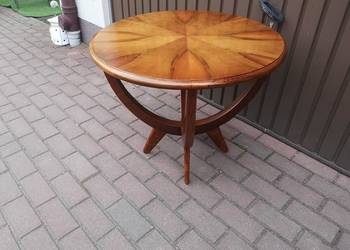 Stolik PRL Sygnowany Fabrycznie Typ 682 A ART-DECO Unikat Orzech Antyk.