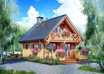 DREWNIANY DOMEK CAŁOROCZNY ALICJA 62 + 18 M2