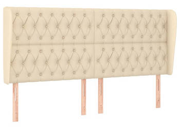 Zagłówek uszak kremowy 203x23x118/128 cm tkanina WM-3118319