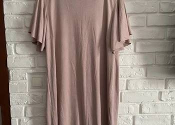 Sukienka pudrowy róż eko zamsz zakładki falbany Mohito XL 42 Sukienka pudrowy róż eko zamsz zakładki falbany Mohito XL 42