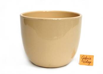 Osłonka ceramiczna, beżowa, gładka, średnica 13,5 cm