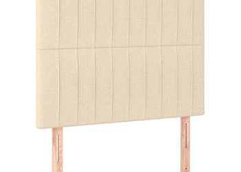 Zagłówek do łóżka z LED kremowy 80x5x118/128 cm tkanina WM-3122641