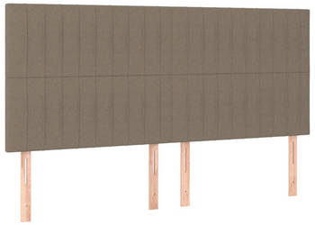 Zagłówek do łóżka z LED taupe 180x5x118/128 cm tkanina WM-3122680