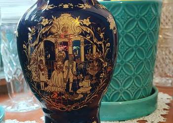 Wazon porcelana kobalt złocenia