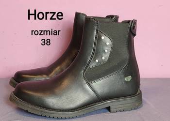 Horze sztyblety z zamkiem i kryształkami - rozmiar 38, czarne