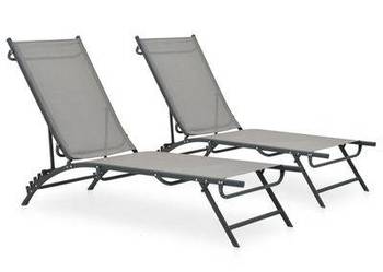 vidaXL Leżaki, 2 szt., textilene i stal(SKU:47848)