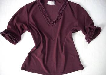 Nicole Bordowa Bluzeczka z Falbanką 36 38 Nicole Bordowa Bluzeczka z Falbanką 36 38