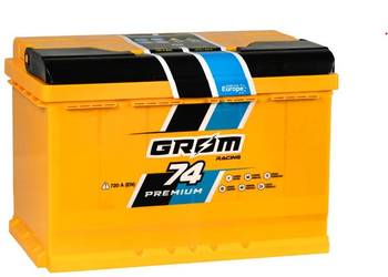 Akumulator 74Ah 720A EN Grom Racing  PRAWY PLUS