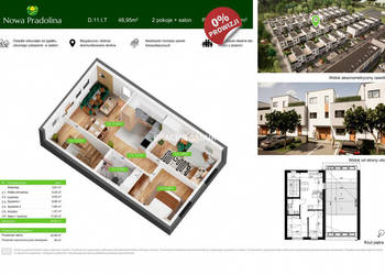 Mieszkanie 48.95m2 3-pokojowe Tarnów Skrzyszowska