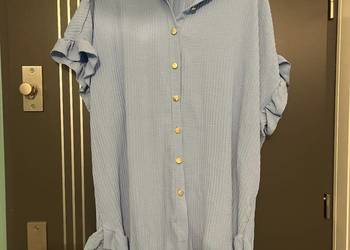 Made in italy tunika sukienka falbanki prążkowana nowa roz.uniwersalny