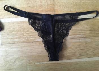 czarne majtki stringi H&M 36 S figi