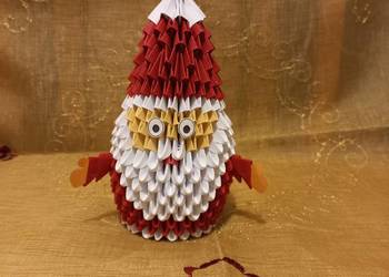 Mikołaj - prezent, dekoracja rękodzieło origami, handmade