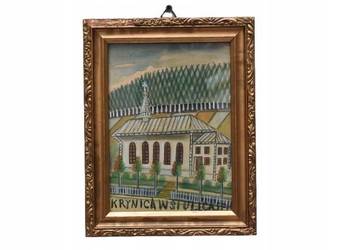 Nikifor Krynicki - Kościół z Dzwonnicą - Krynia Zdrój Obraz Akwarela Ołówek